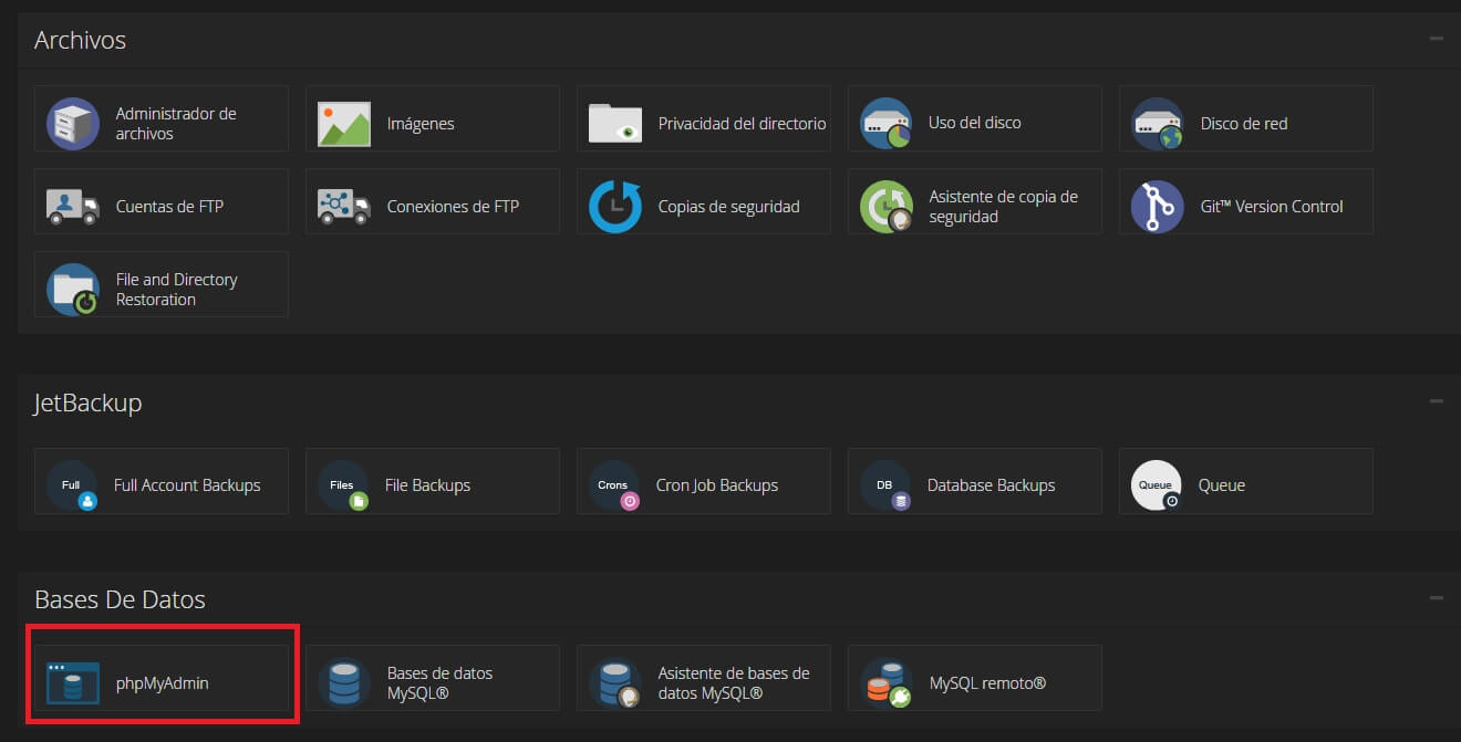 CPanelPhpMyAdmin